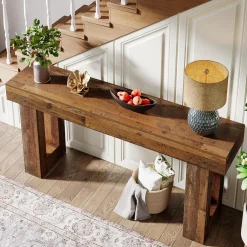 Tribesigns 63-Inch Console Table, Farmhouse Wooden Sofa Table