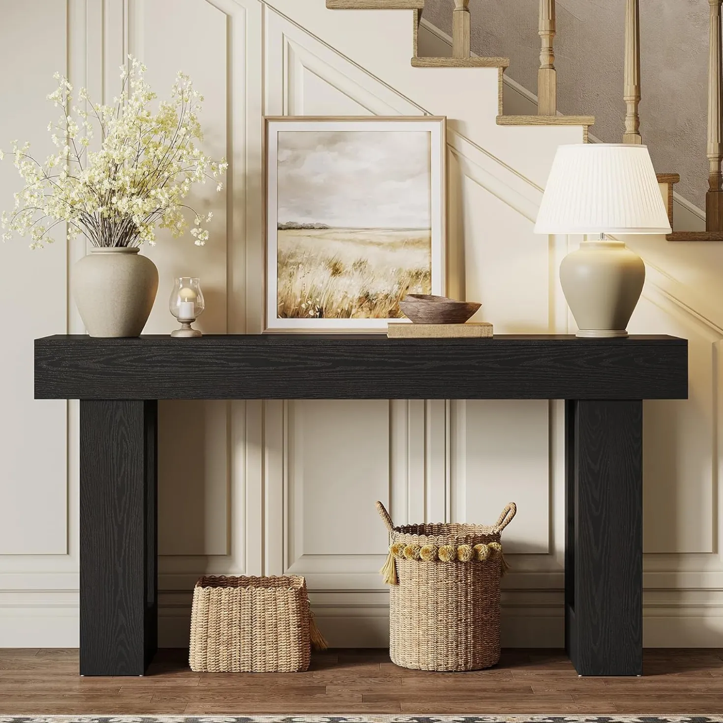 Tribesigns 63-Inch Console Table, Farmhouse Wooden Sofa Table