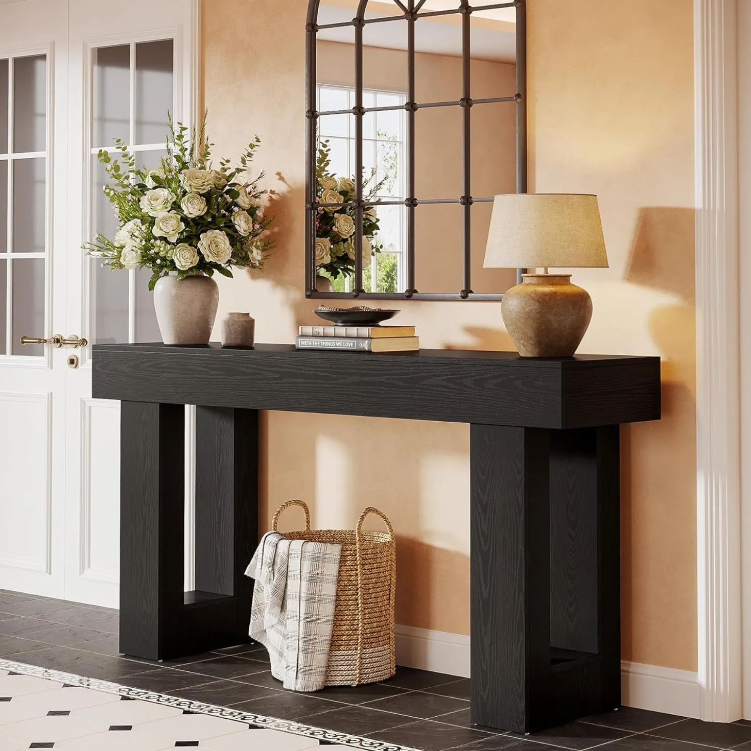Tribesigns 63-Inch Console Table, Farmhouse Wooden Sofa Table
