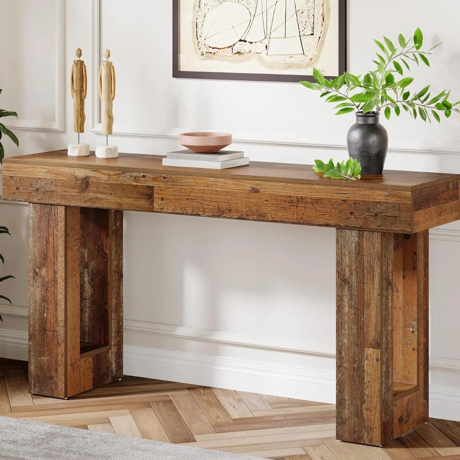 Tribesigns 63-Inch Console Table, Farmhouse Wooden Sofa Table