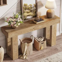 Tribesigns 63-Inch Console Table, Farmhouse Wooden Sofa Table