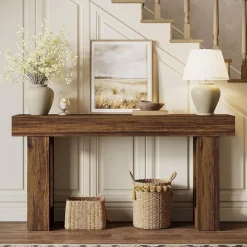 Tribesigns 63-Inch Console Table, Farmhouse Wooden Sofa Table