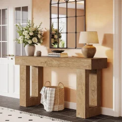Tribesigns 63-Inch Console Table, Farmhouse Wooden Sofa Table