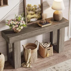 Tribesigns 63-Inch Console Table, Farmhouse Wooden Sofa Table