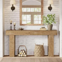 Tribesigns 63-Inch Console Table, Farmhouse Wooden Sofa Table