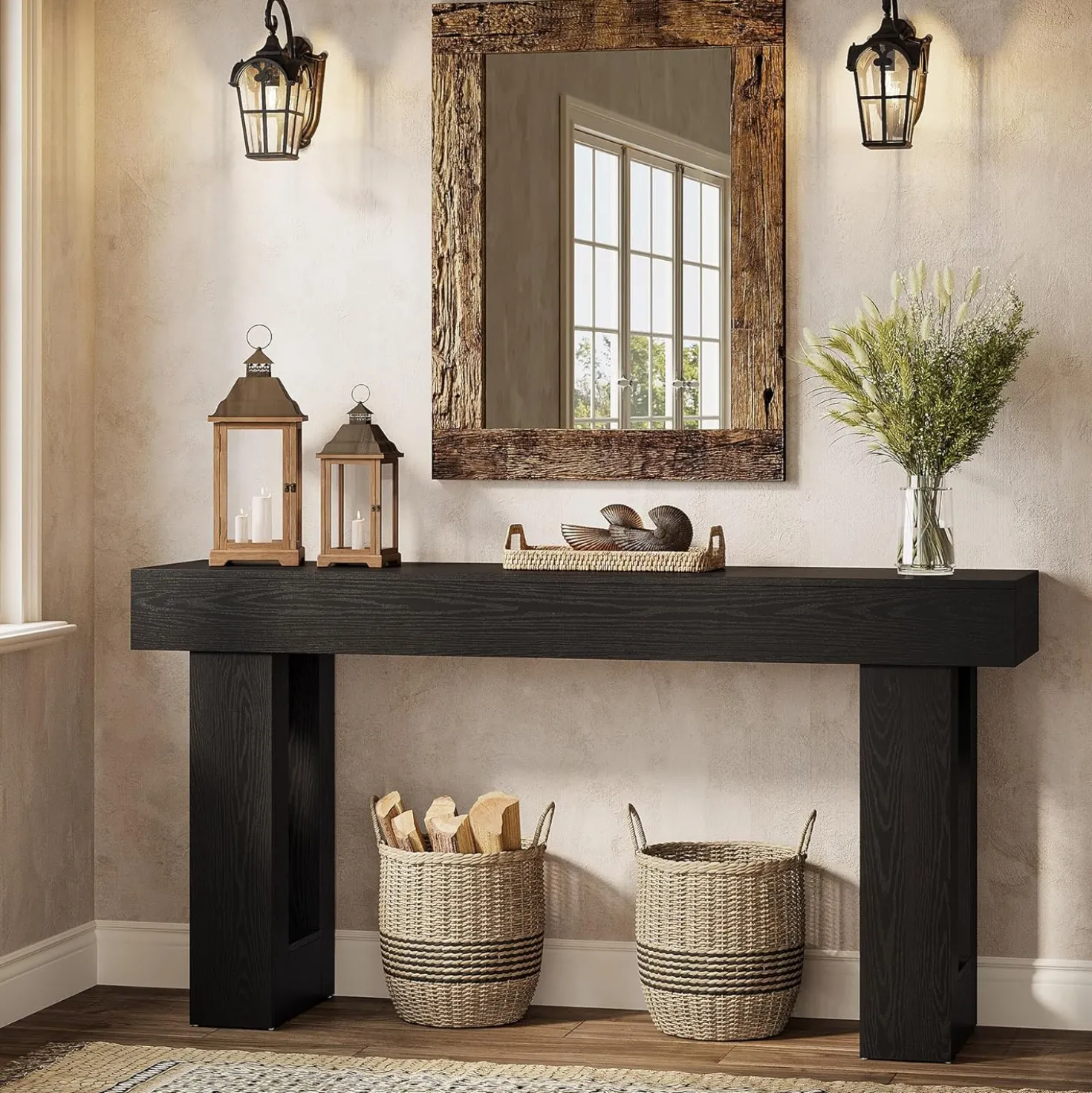 Tribesigns 63-Inch Console Table, Farmhouse Wooden Sofa Table