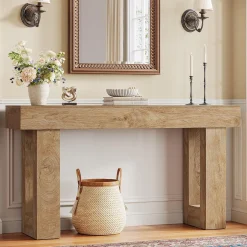 Tribesigns 63-Inch Console Table, Farmhouse Wooden Sofa Table