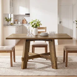 Tribesigns 47-Inch Dining Table, Cross Brace Kitchen Table for 4