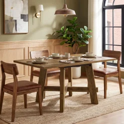 Tribesigns 47-Inch Dining Table, Cross Brace Kitchen Table for 4