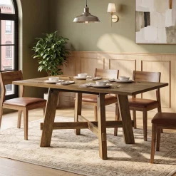 Tribesigns 47-Inch Dining Table, Cross Brace Kitchen Table for 4
