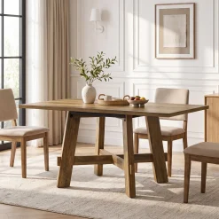 Tribesigns 47-Inch Dining Table, Cross Brace Kitchen Table for 4