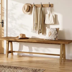 Tribesigns 63-Inch Entryway Bench, Narrow Hallway Seat for Mudroom