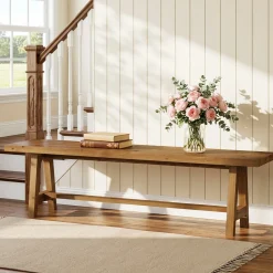 Tribesigns 63-Inch Entryway Bench, Narrow Hallway Seat for Mudroom