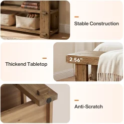 Tribesigns 55-Inch Entryway Bench, 2-Tier Shoe Storage Bench