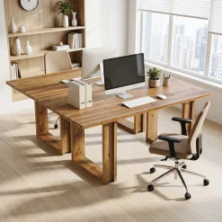 Tribesigns 63-Inch Executive Desk, Large Solid Wood Desk for Home Office