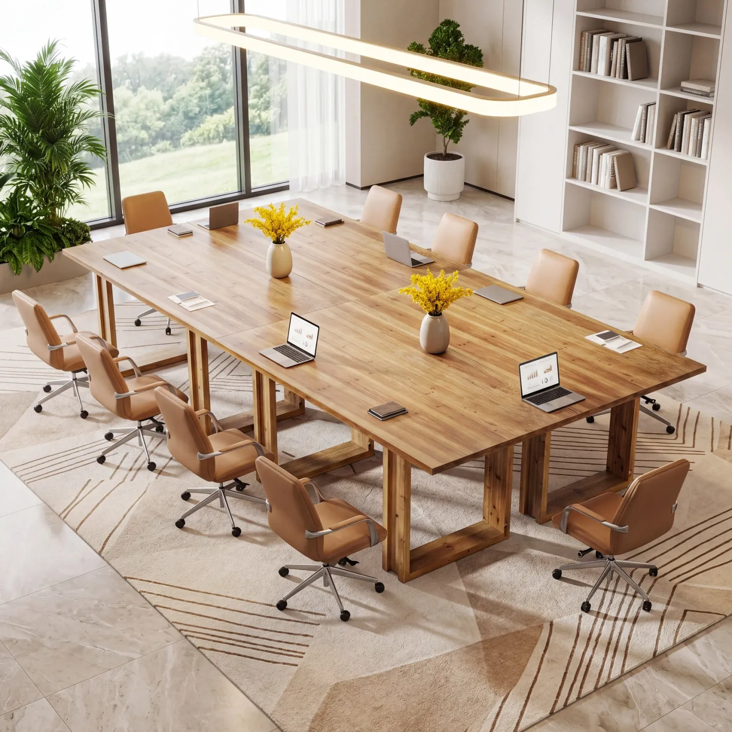 Tribesigns 63-Inch Executive Desk, Large Solid Wood Desk for Home Office