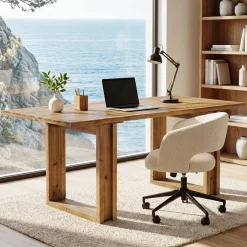 Tribesigns 63-Inch Executive Desk, Large Solid Wood Desk for Home Office