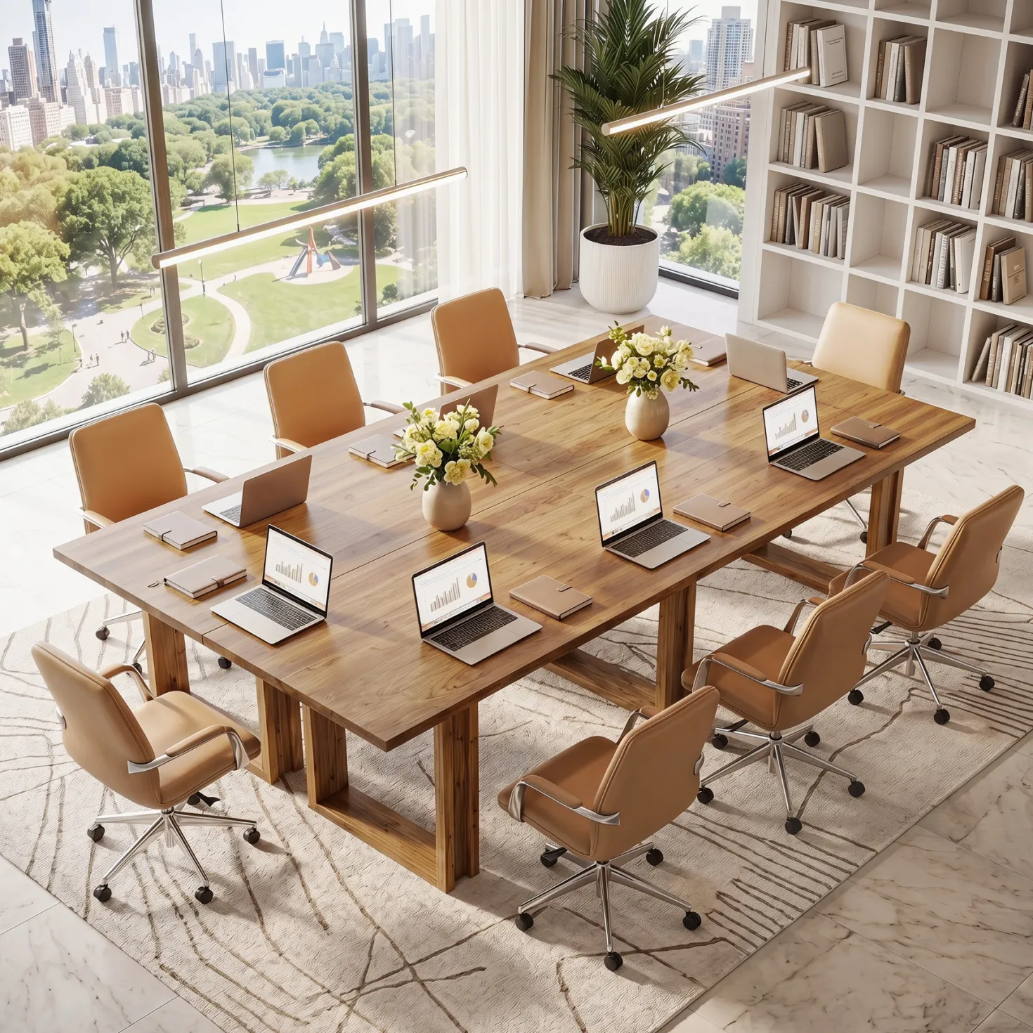 Tribesigns 63-Inch Executive Desk, Large Solid Wood Desk for Home Office