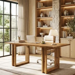 Tribesigns 63-Inch Executive Desk, Large Solid Wood Desk for Home Office