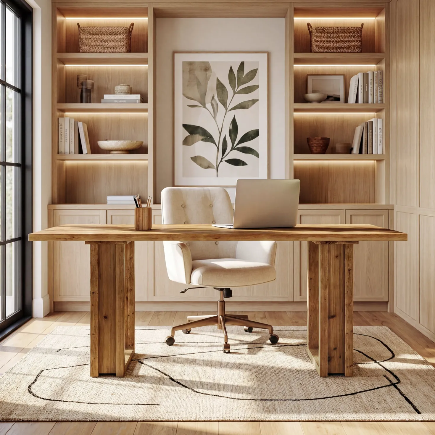 Tribesigns 63-Inch Executive Desk, Large Solid Wood Desk for Home Office