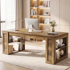 Tribesigns 70.8-Inch Executive Desk, Computer Desk with Shelves for Office
