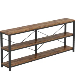Tribesigns 70.9-Inch Extra Long Console Table, 3-Tier Industrial Sofa Table with Storage