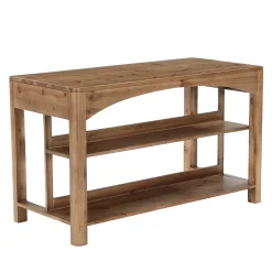 Tribesigns 59-Inch Kitchen Island, Solid Wood Island Table with 3-Tier Storage for Kitchen Dining Room