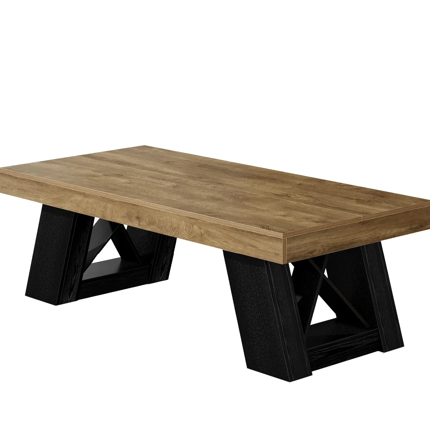 Tribesigns 55-Inch Large Coffee Table, Thick Top X-Frame Table for Living Room