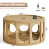 Tribesigns 31.5-Inch Modern Round Coffee Table with Open Storage Shelf, Wood Grain Center Table for Living Room