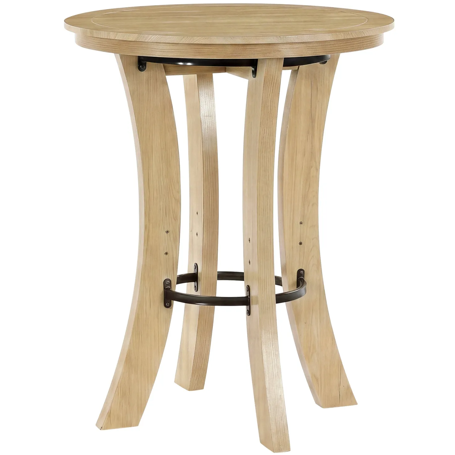 Tribesigns 39.4-Inch Round Bar Table, Wood Pub Table for Small Spaces