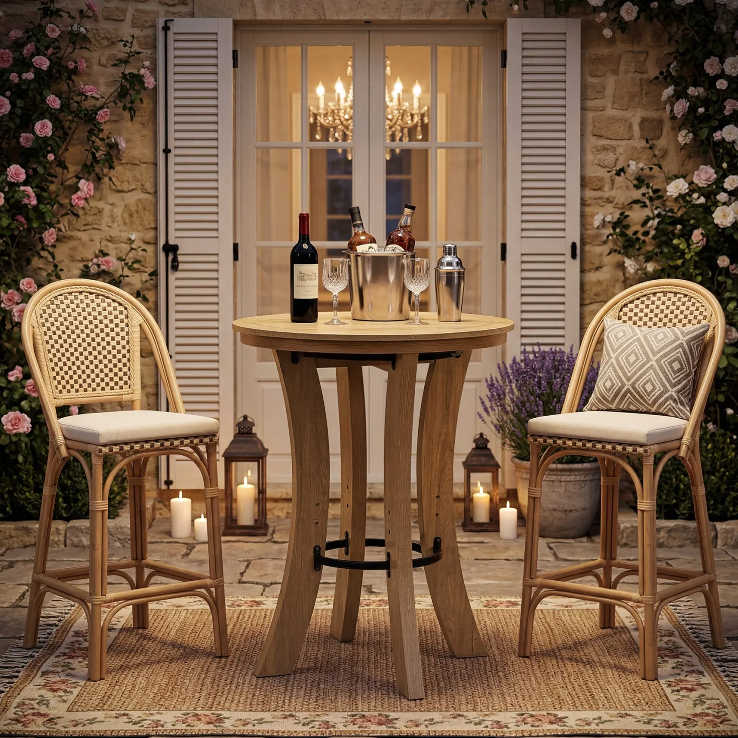 Tribesigns 39.4-Inch Round Bar Table, Wood Pub Table for Small Spaces