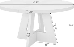 Tribesigns 47-Inch Round Conference Table for 4-6 People, Wooden Base and Thickened Top