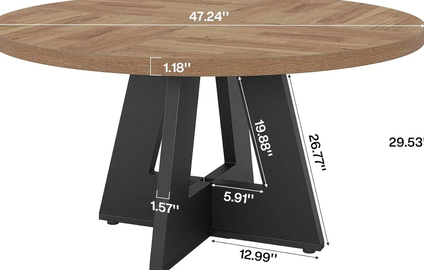 Tribesigns 47-Inch Round Conference Table for 4-6 People, Wooden Base and Thickened Top