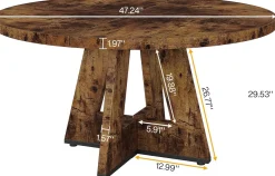 Tribesigns 47-Inch Round Conference Table for 4-6 People, Wooden Base and Thickened Top