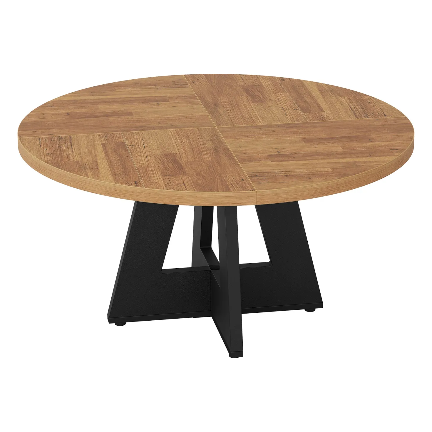 Tribesigns 47-Inch Round Conference Table for 4-6 People, Wooden Base and Thickened Top
