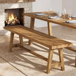 Tribesigns 63-Inch Solid Wood Dining Bench, Farmhouse Kitchen Bench
