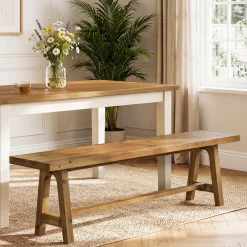Tribesigns 63-Inch Solid Wood Dining Bench, Farmhouse Kitchen Bench