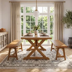 Tribesigns 63-Inch Solid Wood Dining Bench, Farmhouse Kitchen Bench