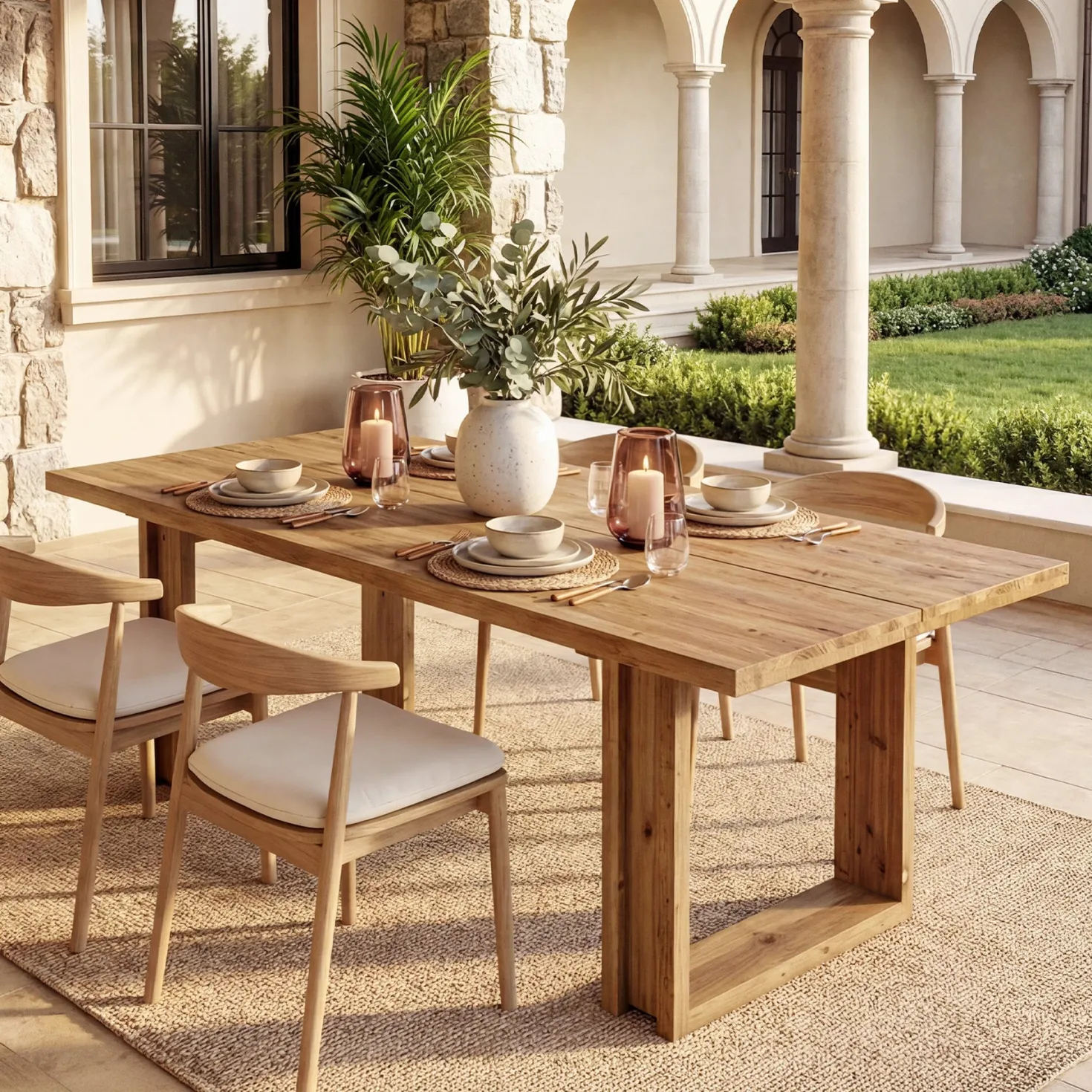 Tribesigns 63-Inch Solid Wood Dining Table, Farmhouse Kitchen Table for 4-6