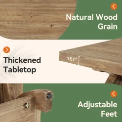 Tribesigns 47.24-Inch Solid Wood Coffee Table, X-Leg Center Table for Living Room