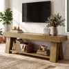 Tribesigns 63-Inch TV Stand for TVs up to 65 Inch, Wooden Media Console with Open Shelf