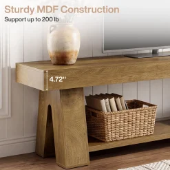 Tribesigns 63-Inch TV Stand for TVs up to 65 Inch, Wooden Media Console with Open Shelf