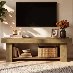 Tribesigns 63-Inch TV Stand for TVs up to 65 Inch, Wooden Media Console with Open Shelf