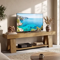 Tribesigns 63-Inch TV Stand for TVs up to 65 Inch, Wooden Media Console with Open Shelf