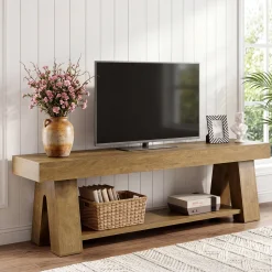 Tribesigns 63-Inch TV Stand for TVs up to 65 Inch, Wooden Media Console with Open Shelf