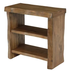 Tribesigns Solid Wood End Table, 3-Tier Live Edge Side Table for Bedroom