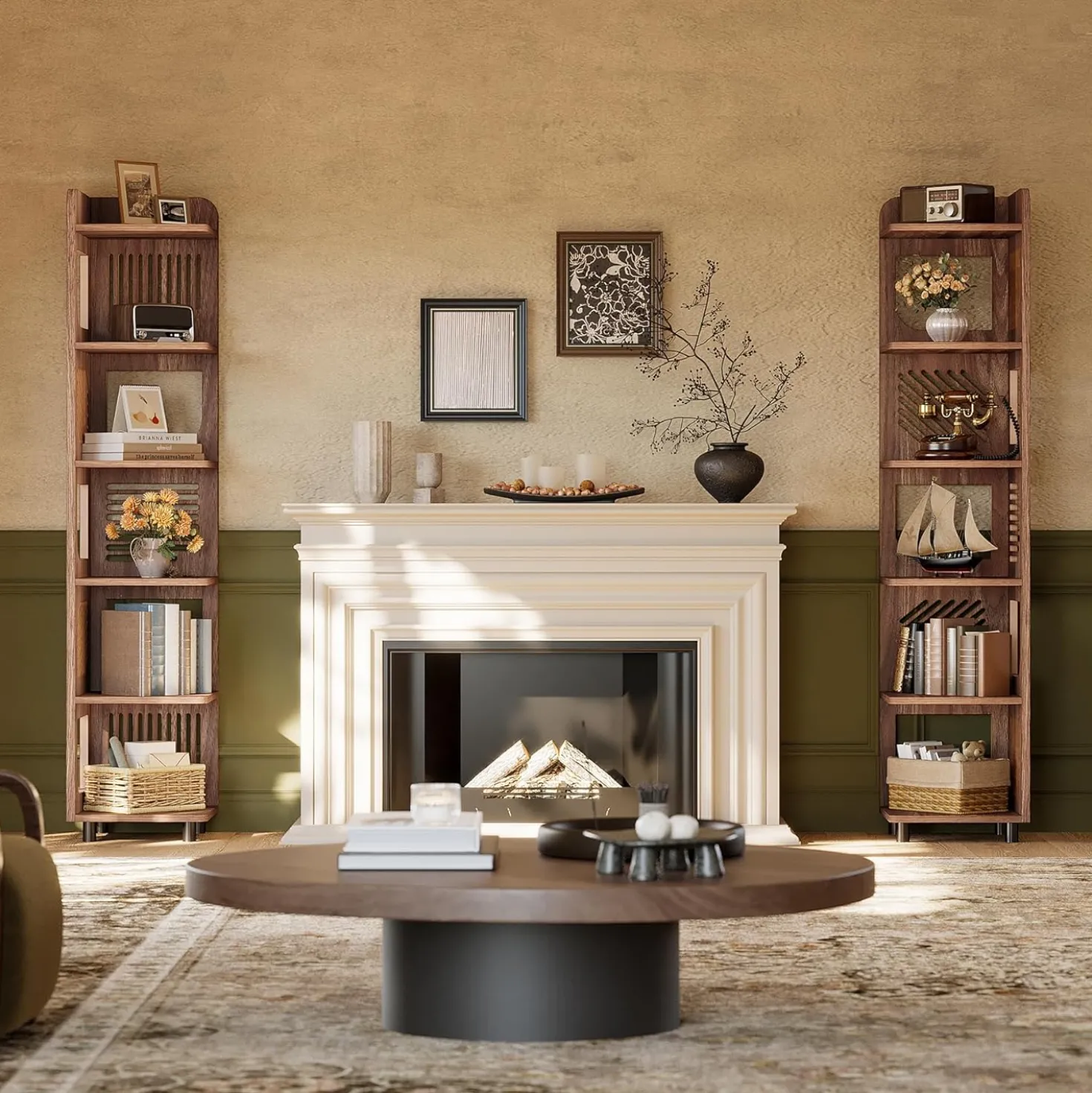 Tribesigns 6-Tier Corner Shelf, Tall Skinny Display Bookcase for Small Spaces