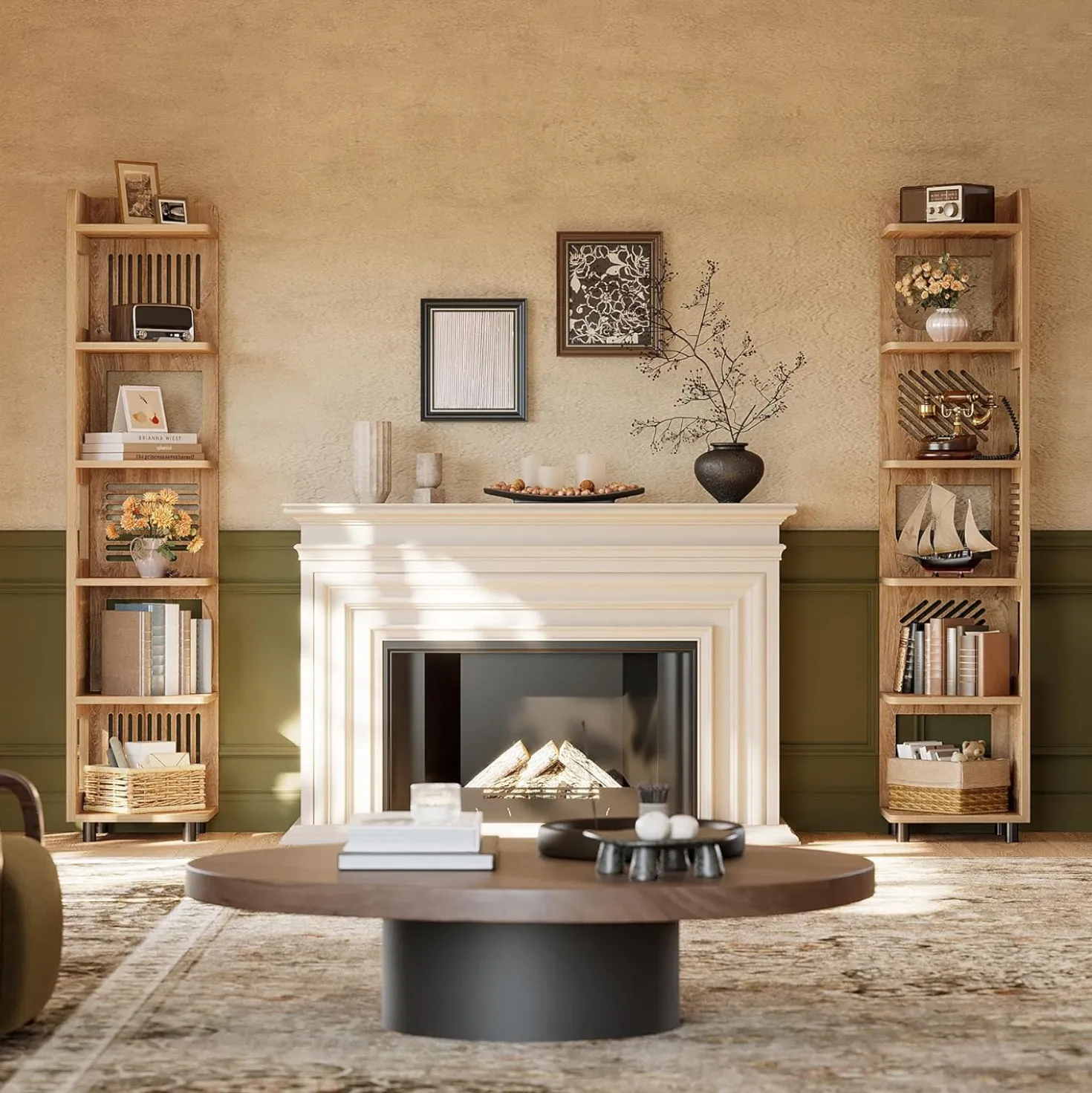 Tribesigns 6-Tier Corner Shelf, Tall Skinny Display Bookcase for Small Spaces