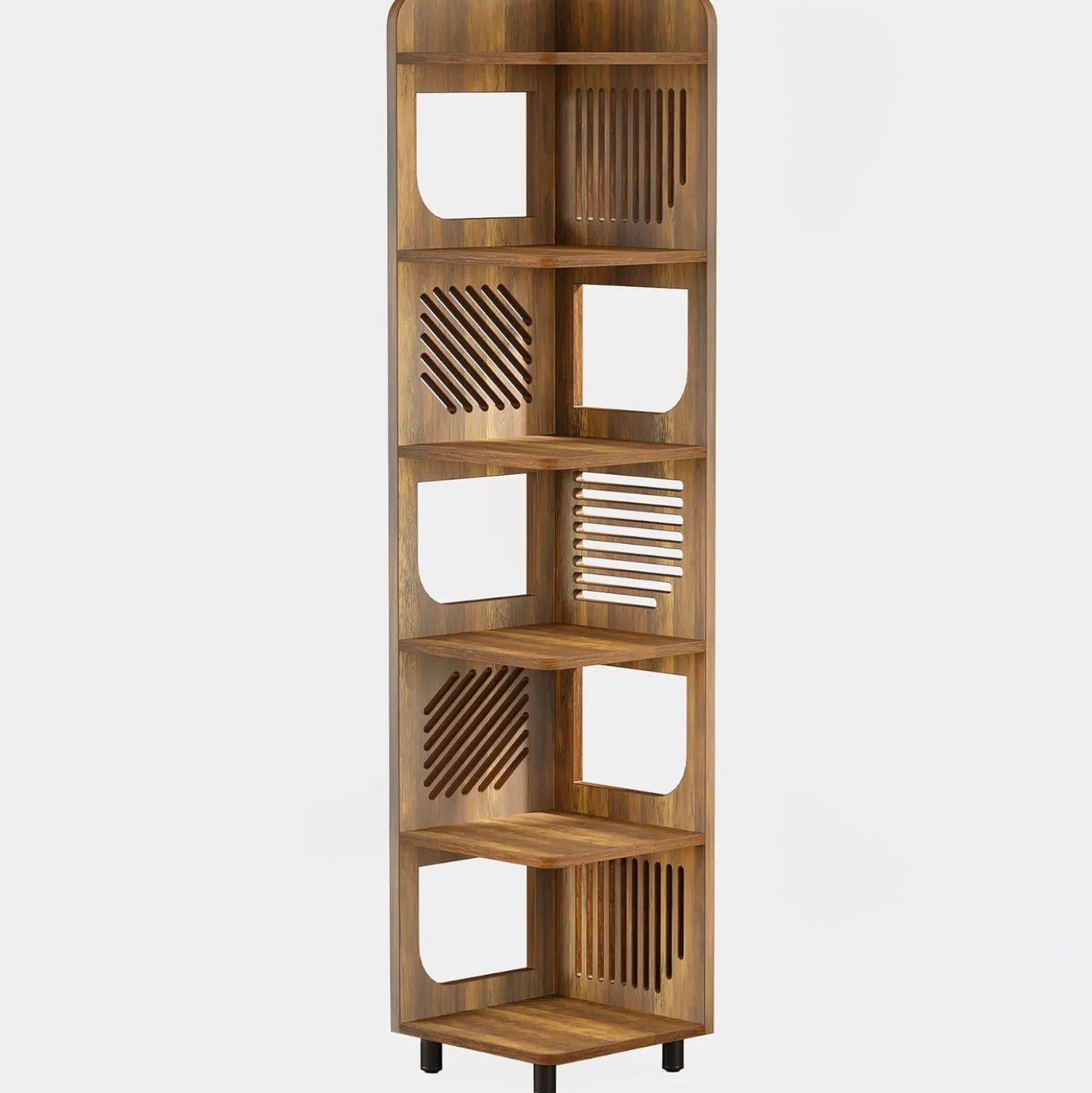 Tribesigns 6-Tier Corner Shelf, Tall Skinny Display Bookcase for Small Spaces