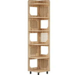Tribesigns 6-Tier Corner Shelf, Tall Skinny Display Bookcase for Small Spaces